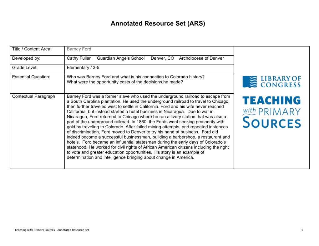 Annotated Resource Set (ARS)