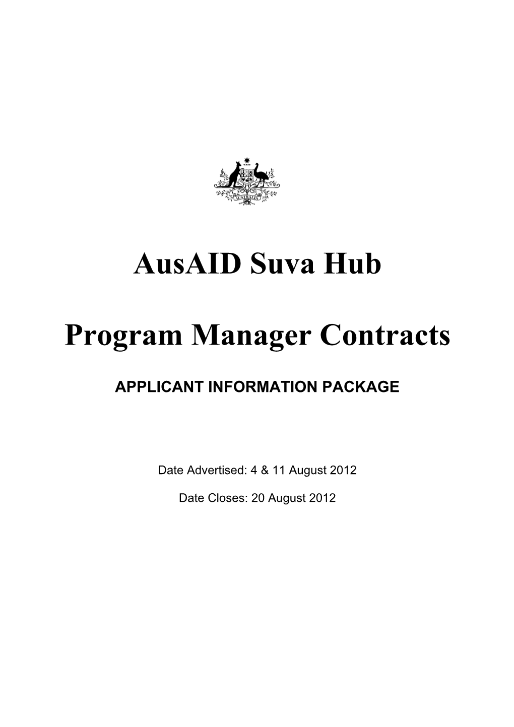 Program Manager Contracts