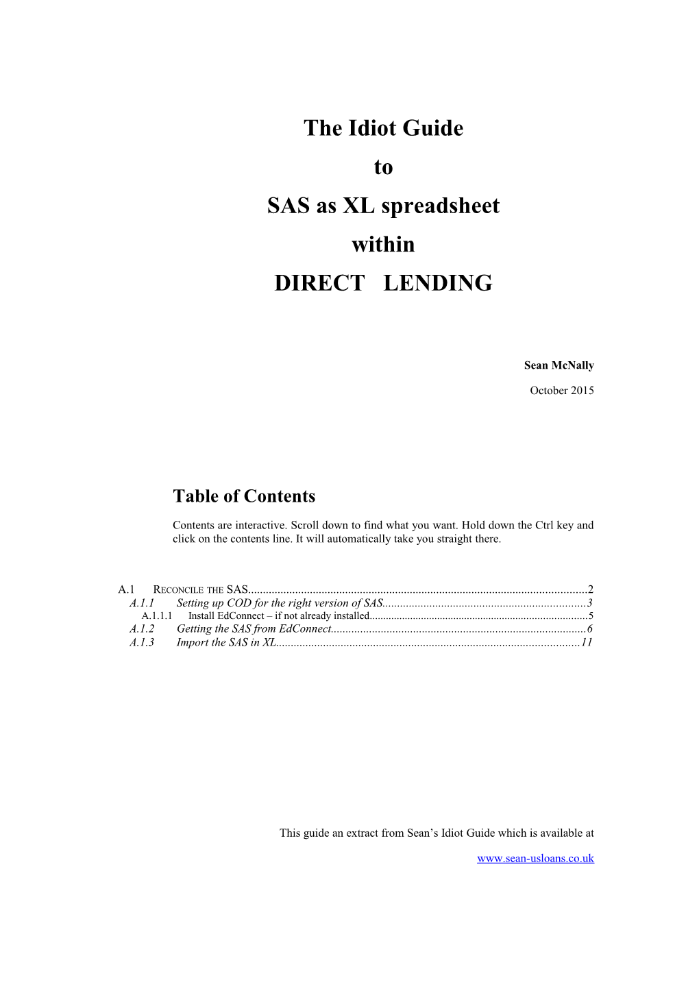 SAS As XL Spreadsheet