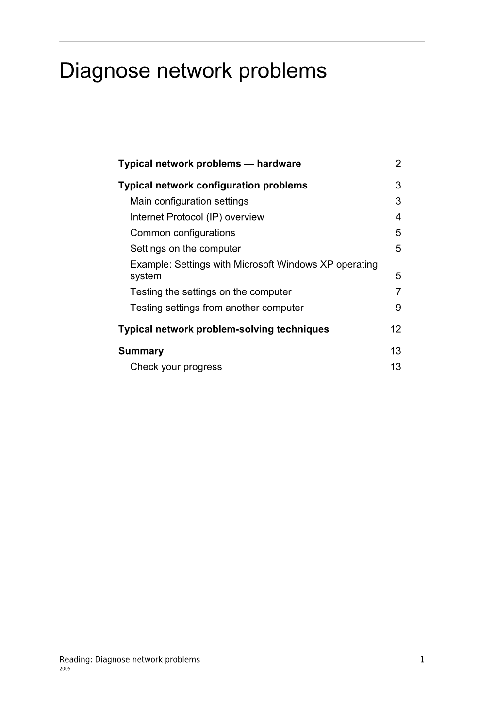 Diagnose Network Problems