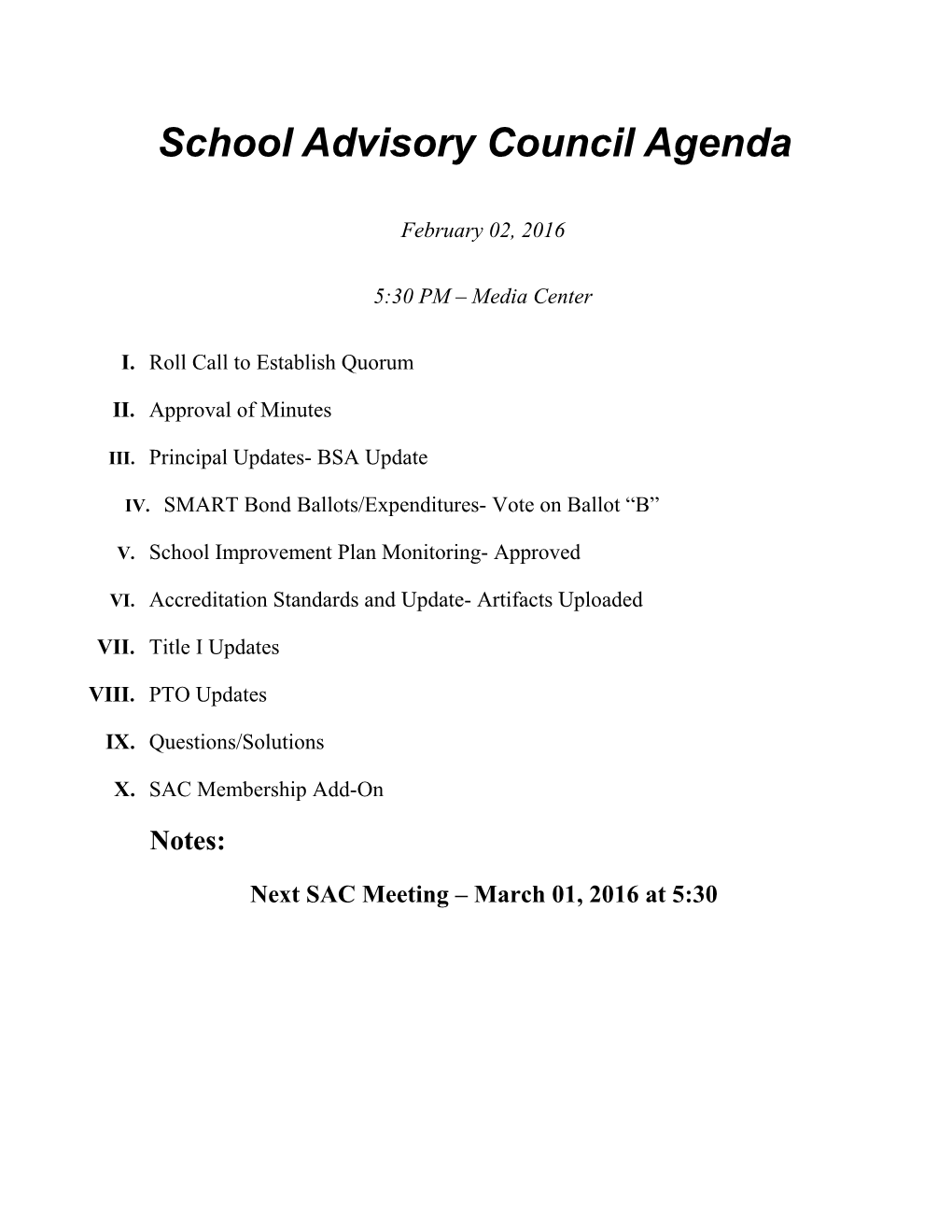 Formal Meeting Agenda s3