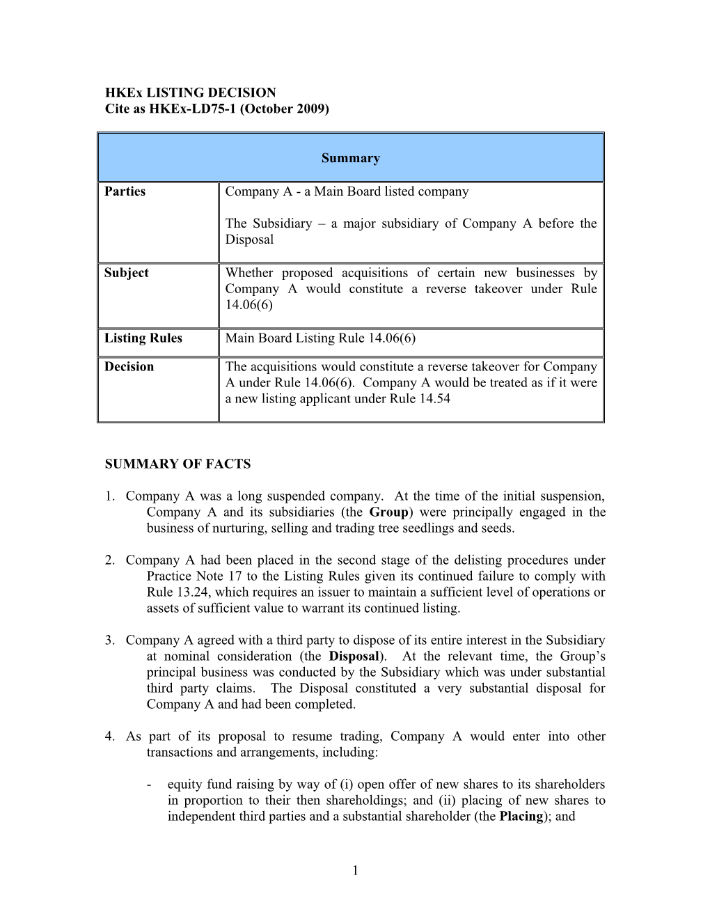 Hkex LISTING DECISION