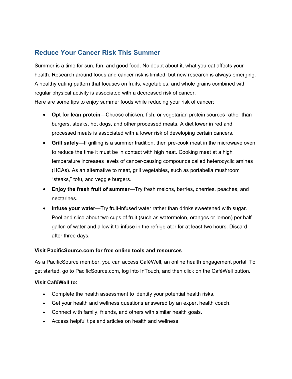 Reduce Your Cancer Risk This Summer