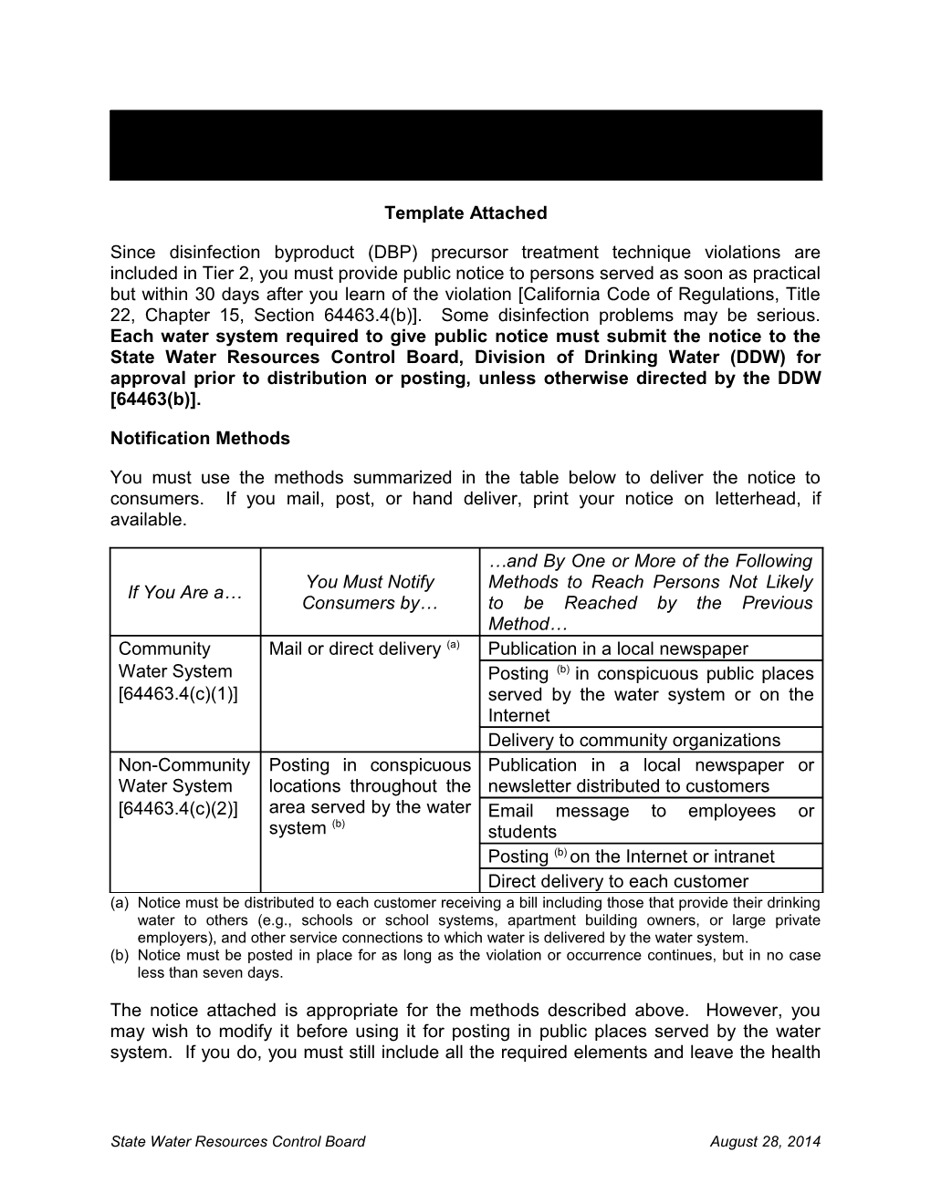 Instructions for SWTR Disinfection Treatment Notices Template 2 7