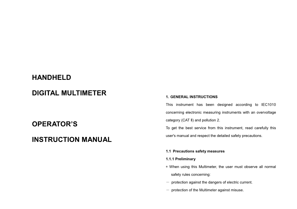 Digital Multimeter