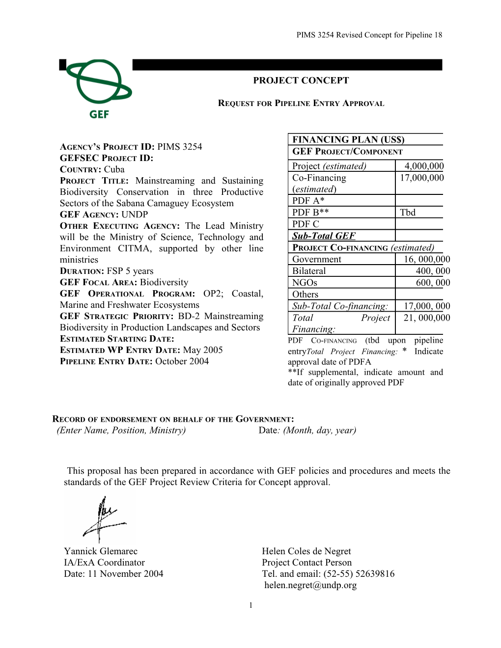 PIMS 3254 Revised Concept for Pipeline 18