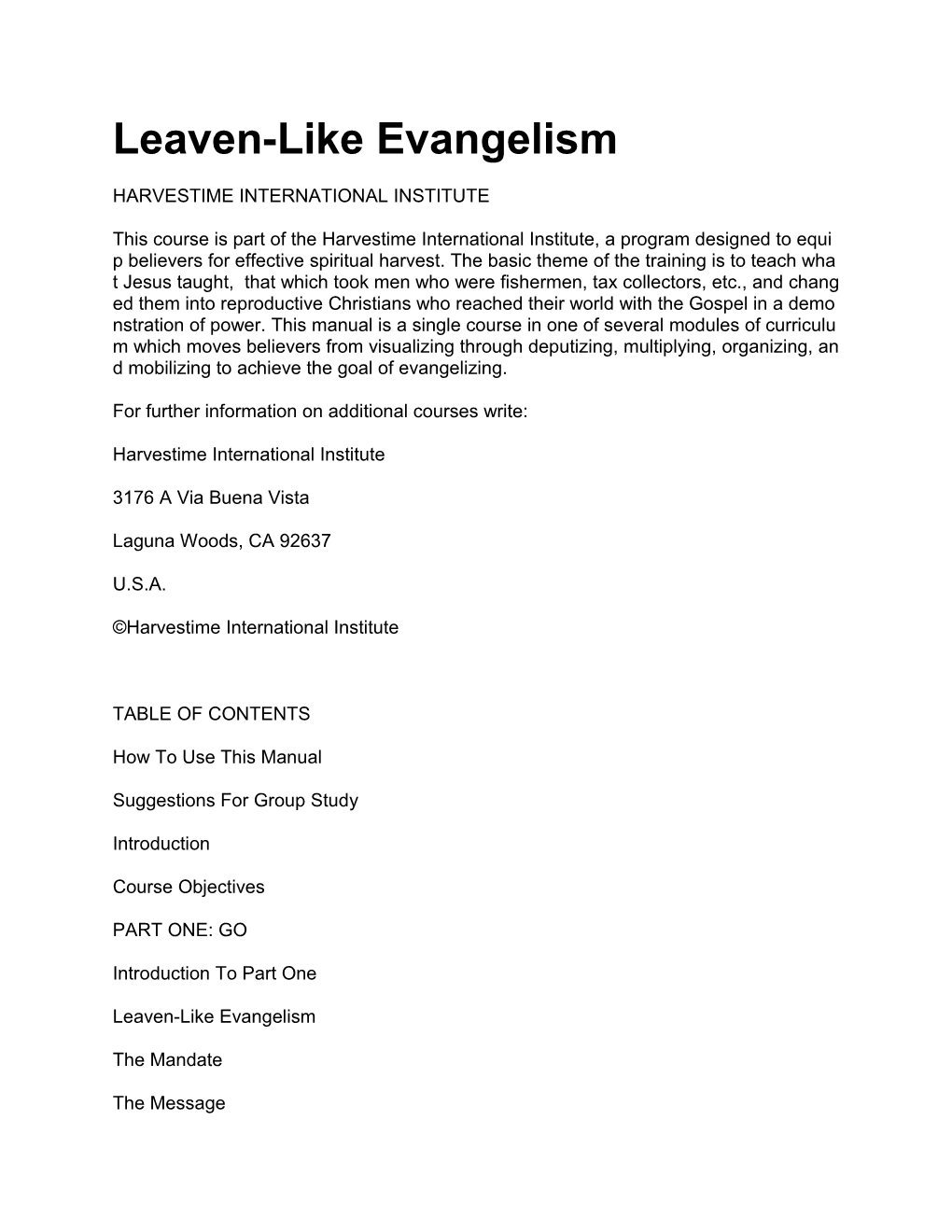 Leaven-Like Evangelism