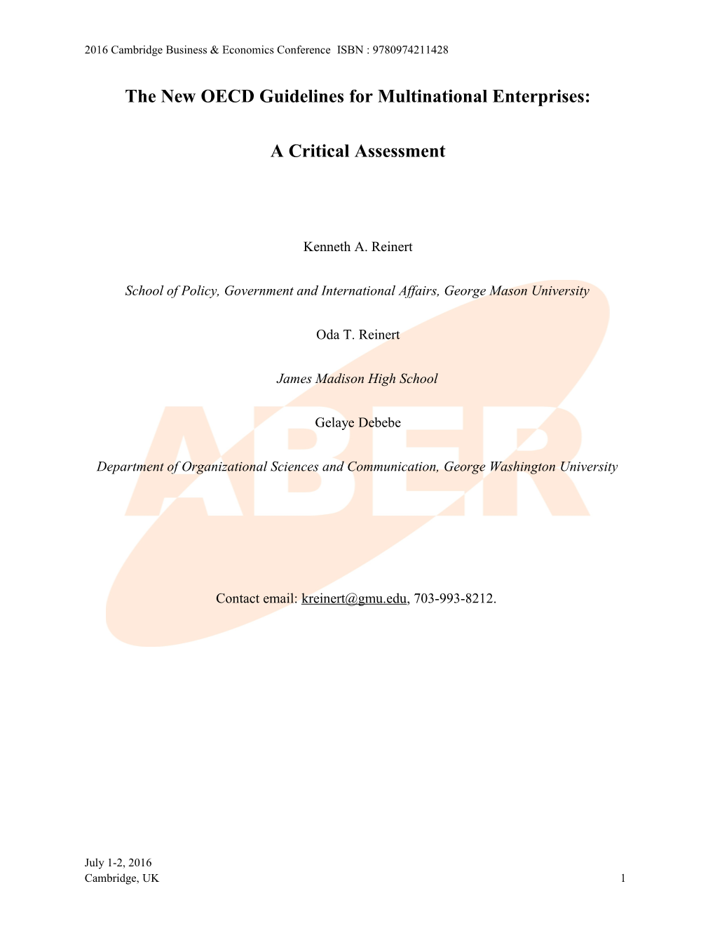 The New OECD Guidelines for Multinational Enterprises: a Critical Assessment