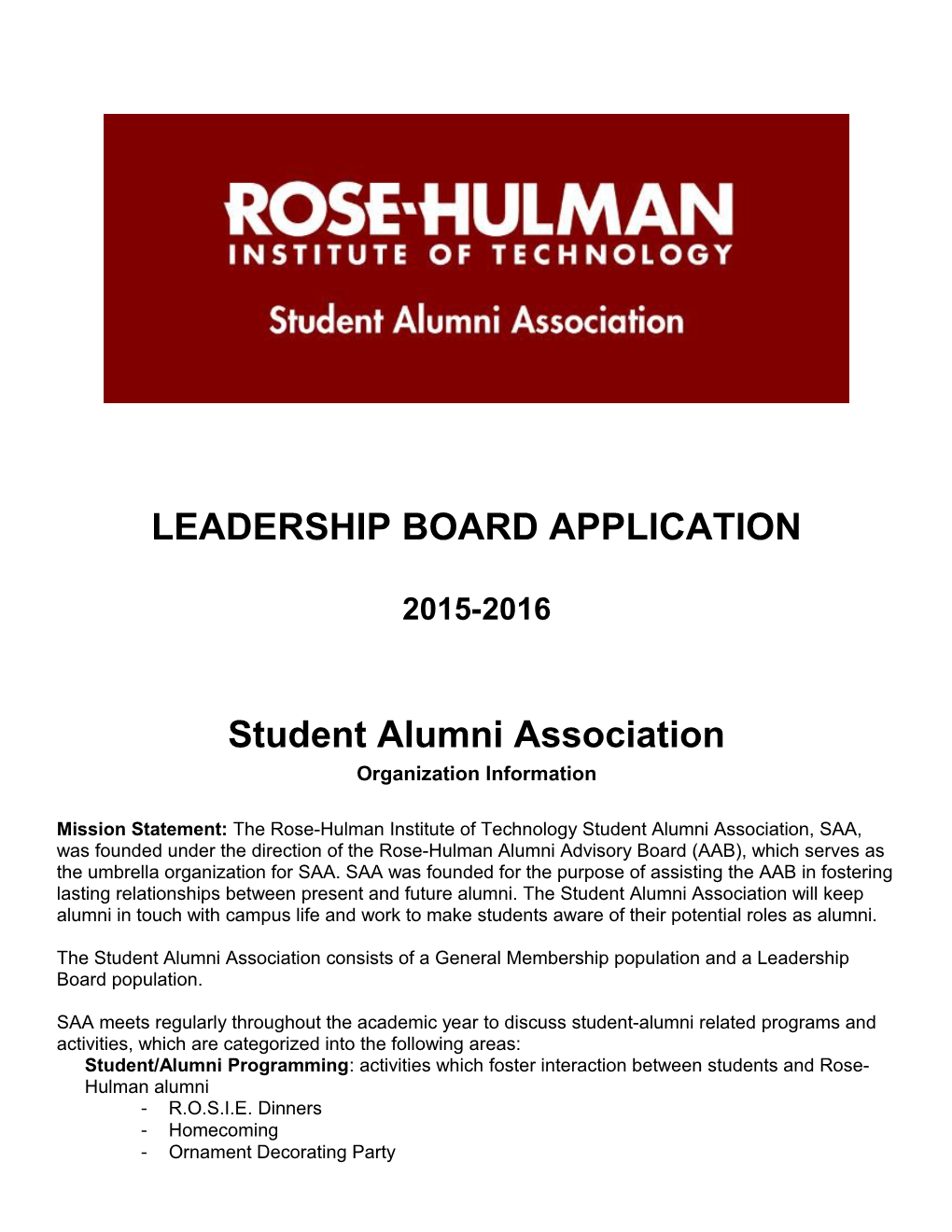 Leadership Board Application