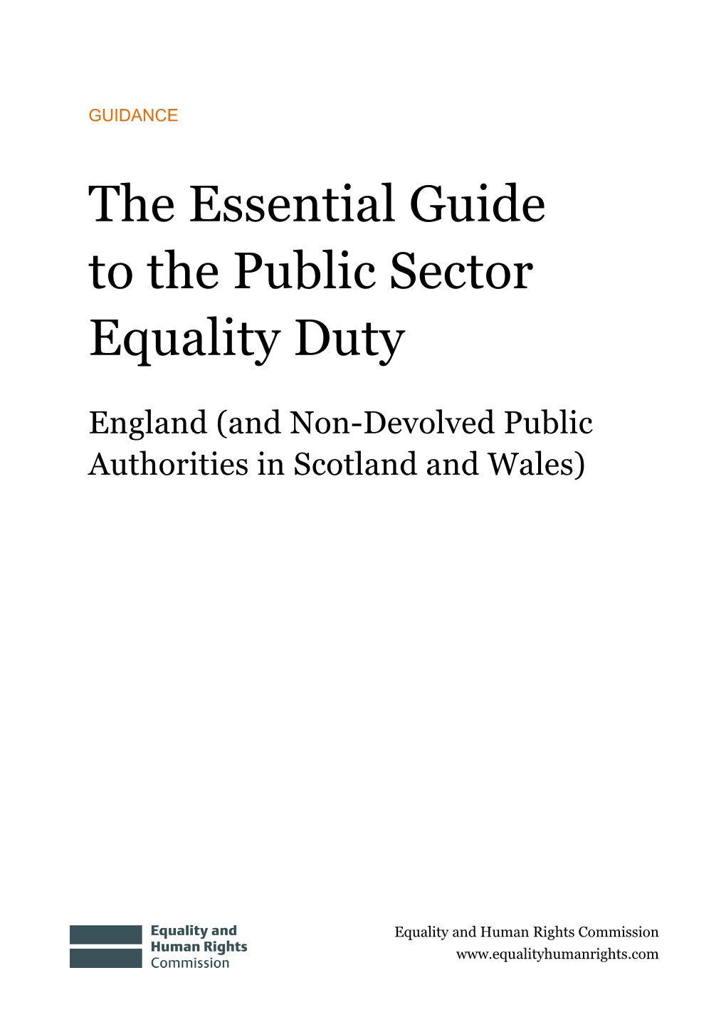 Essential Guide to the Public Sector Equality Duty