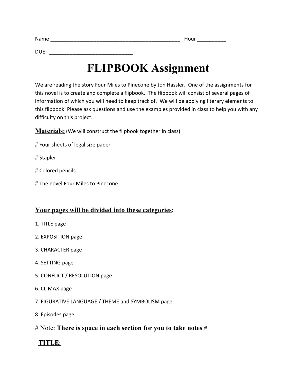 FLIPBOOK Assignment