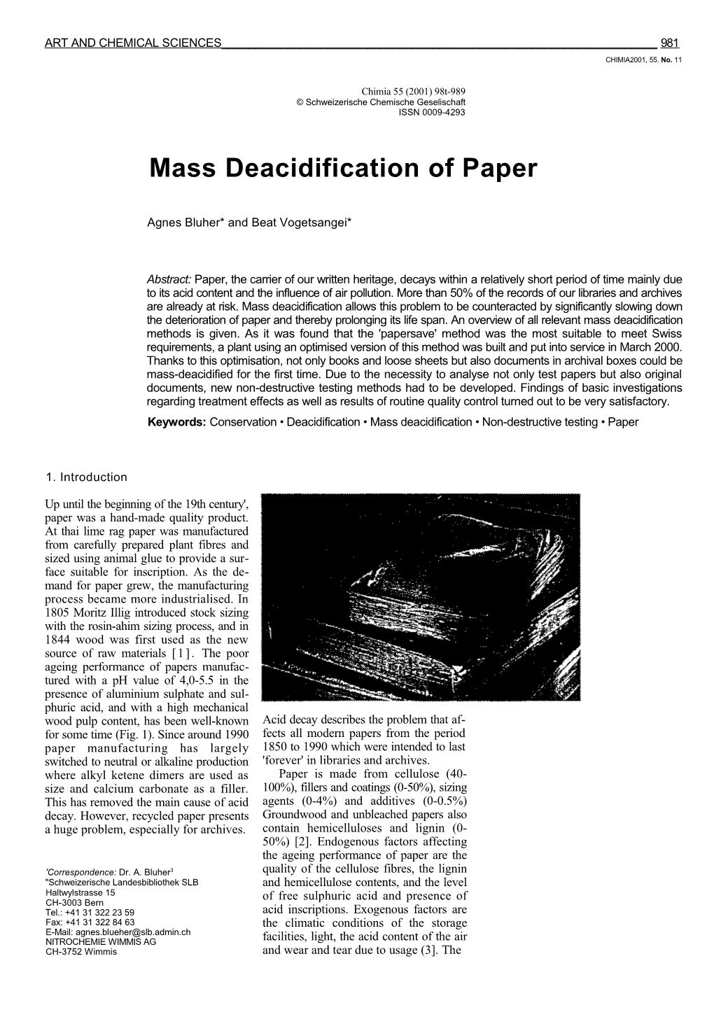 Art and Chemical Sciences 981