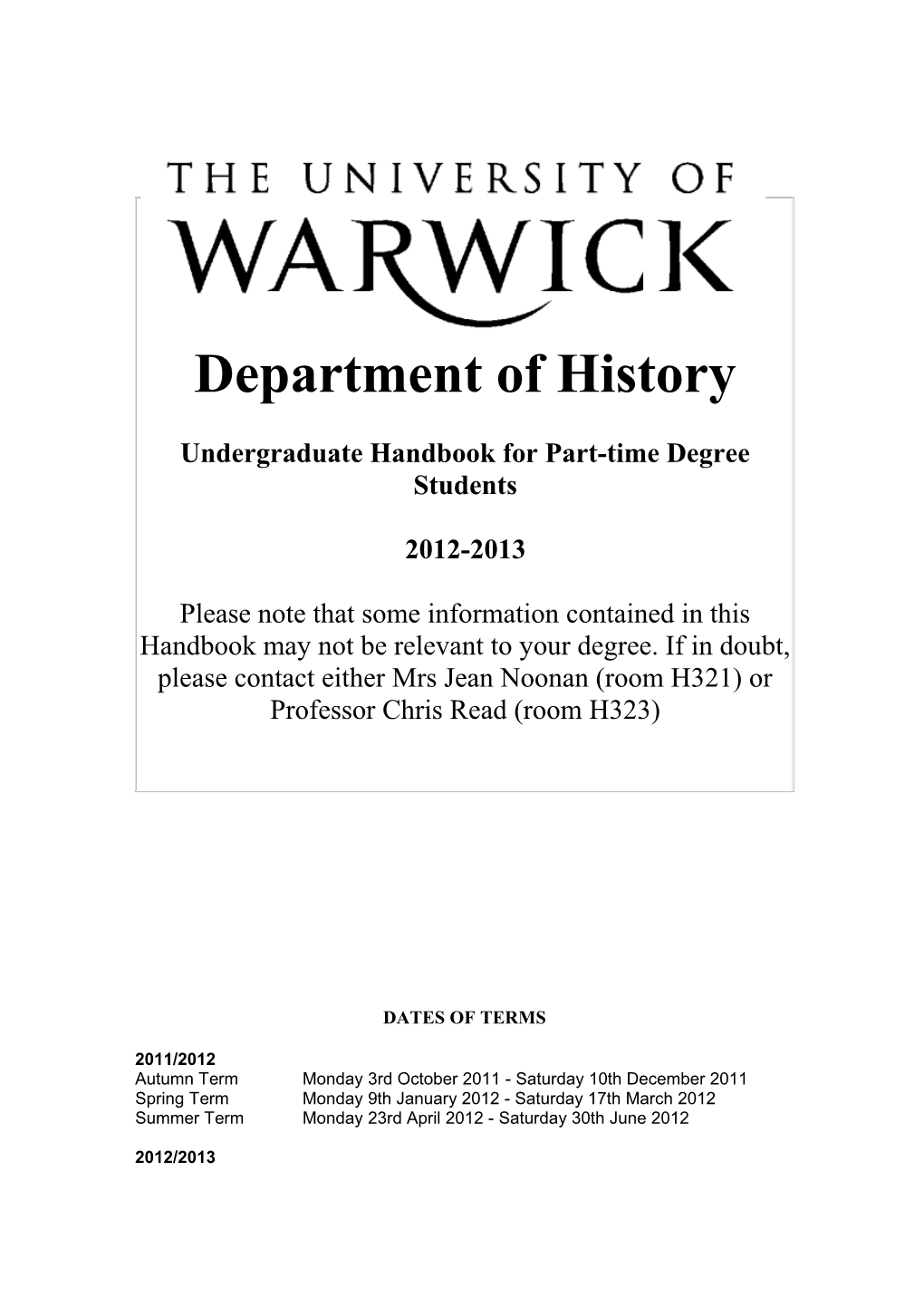 First-Year Handbook