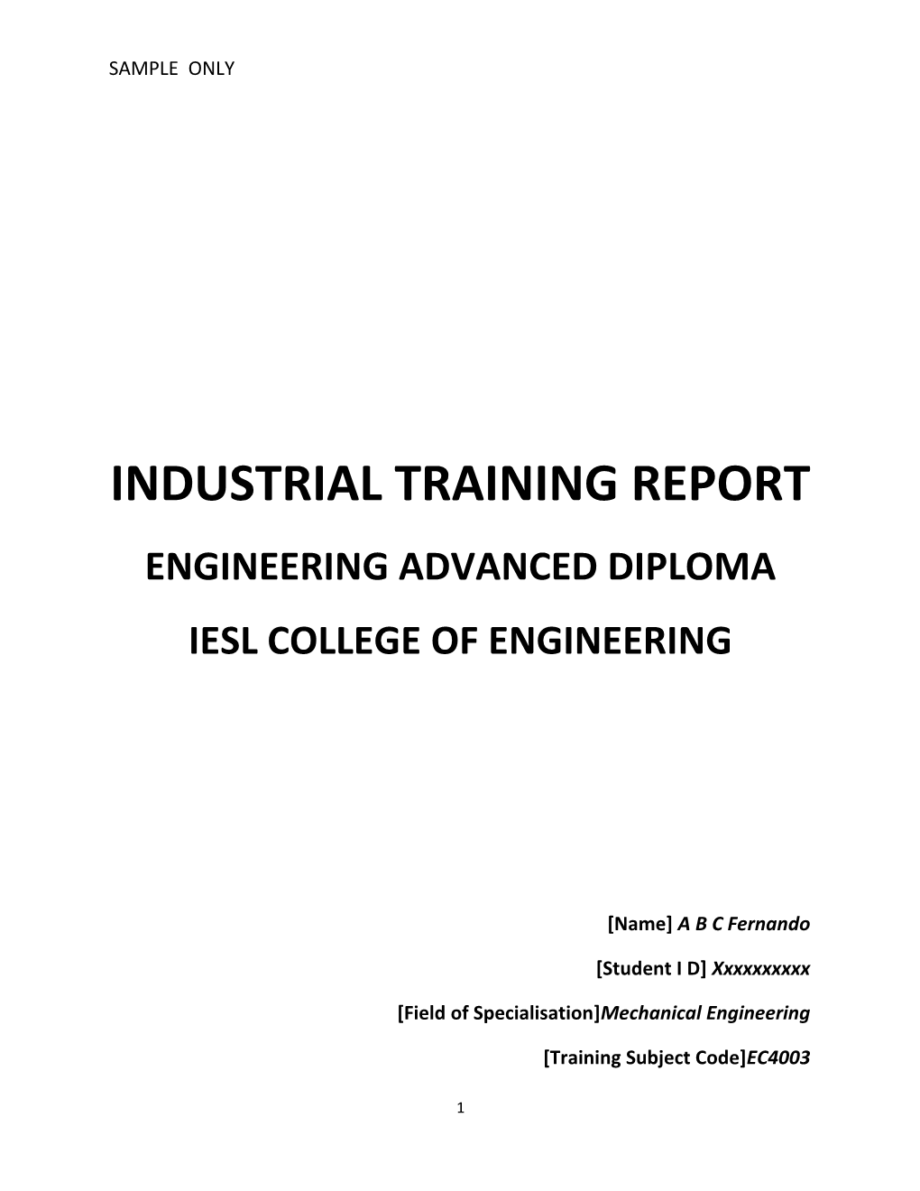 Industrial Training Report
