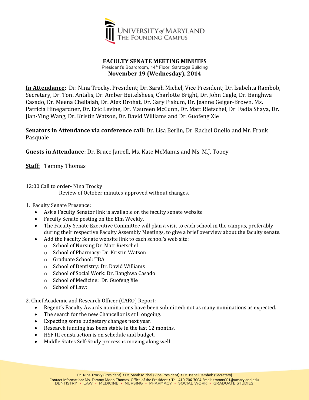 Faculty Senate Meeting Minutes s6