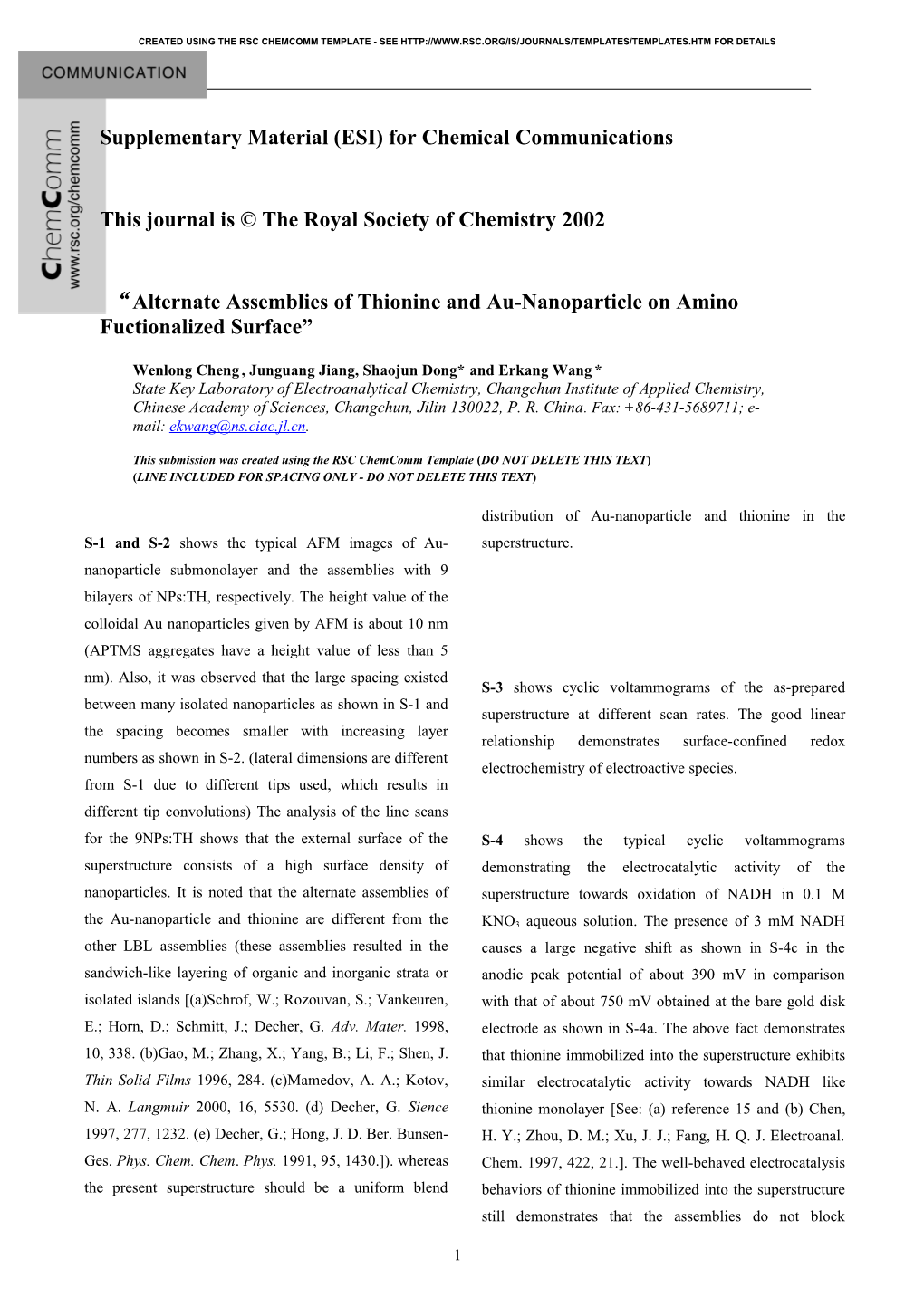 RSC Chemcomm Template (PC)