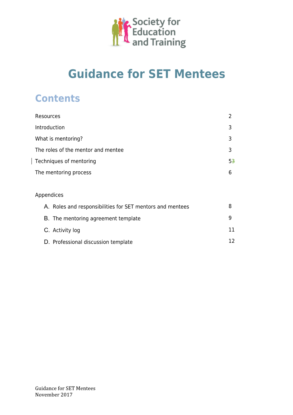 Guidance for SET Mentees