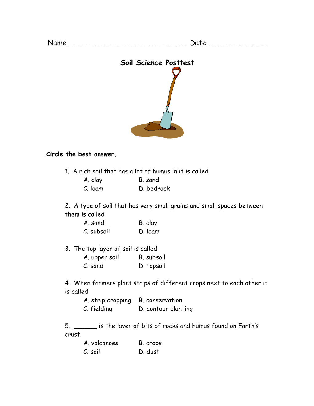 Circle the Best Answer s1