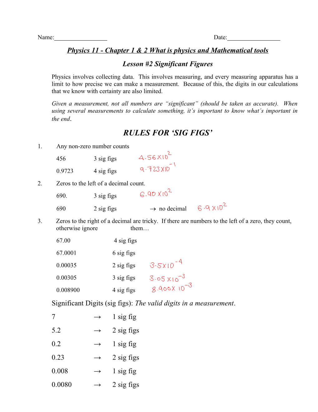 Physics 11 - Chapter 1 & 2What Is Physics and Mathematical Tools