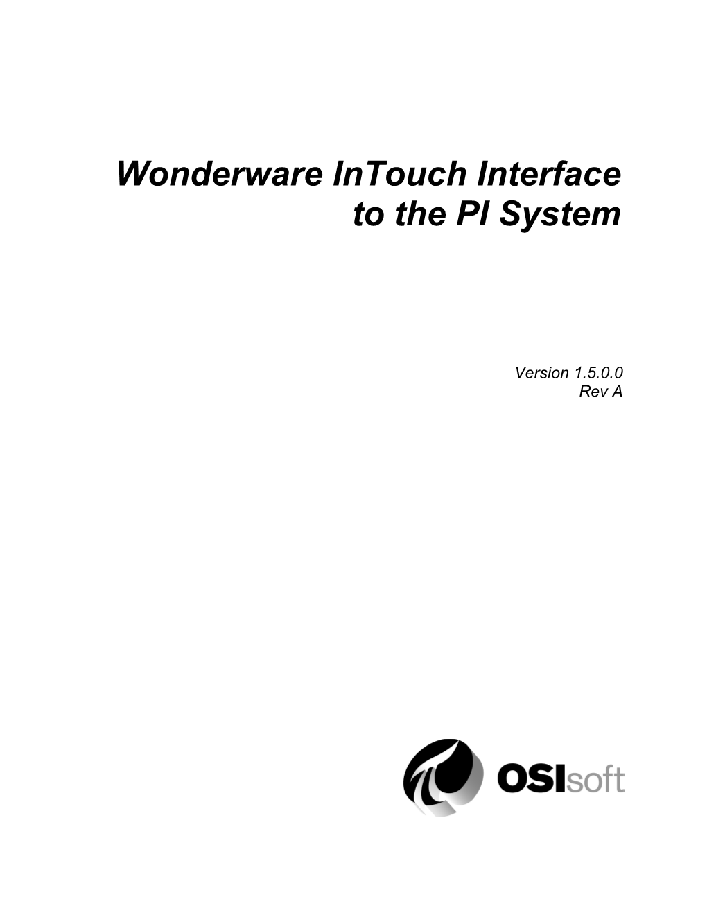 Wonderware Intouch Interface to the PI System