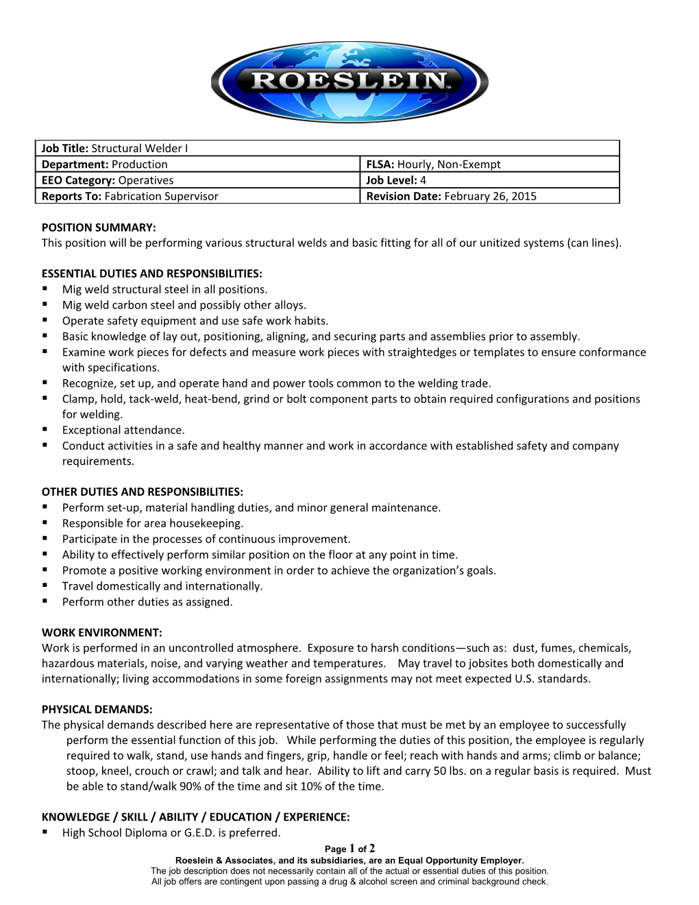 Essential Duties and Responsibilities s3