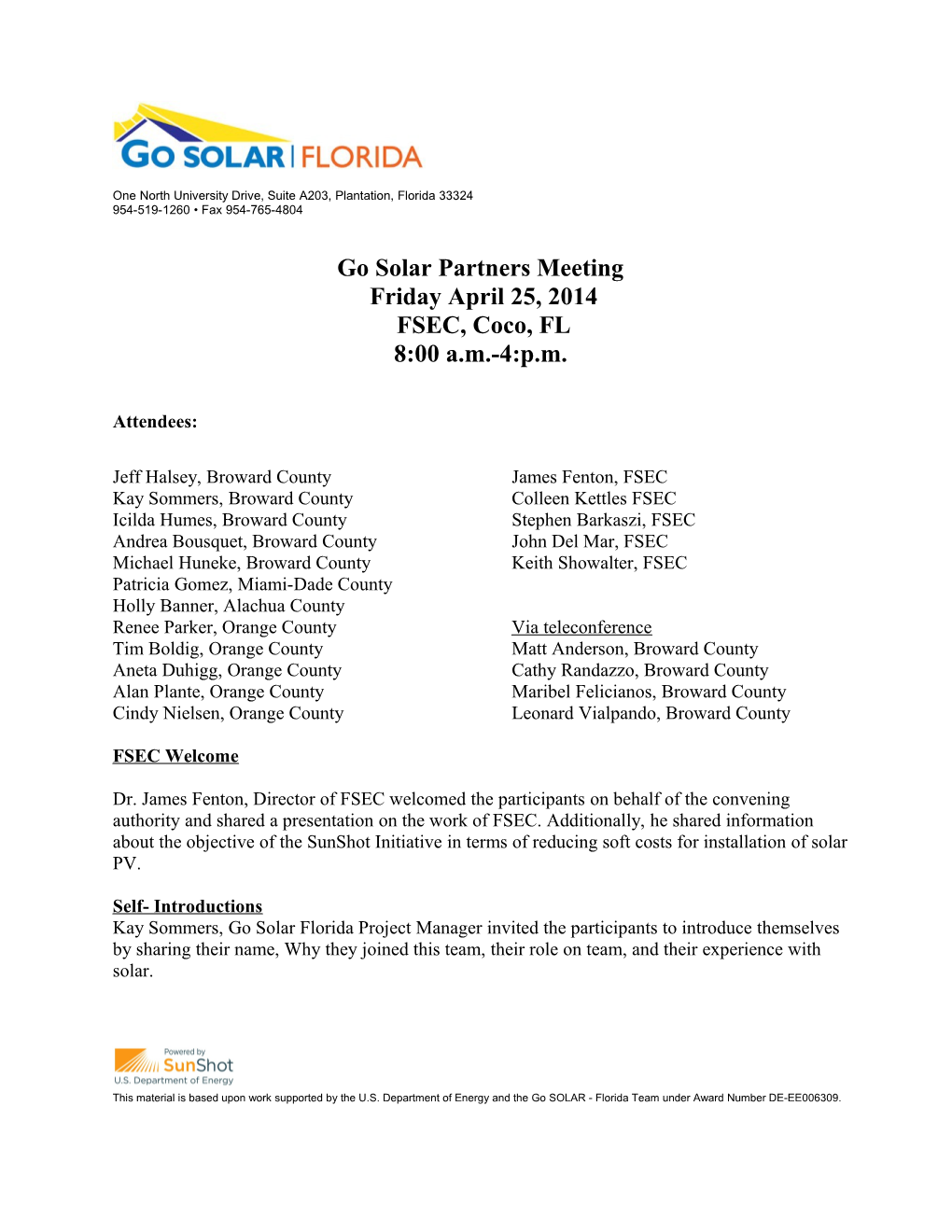 Go Solar Partners Meeting