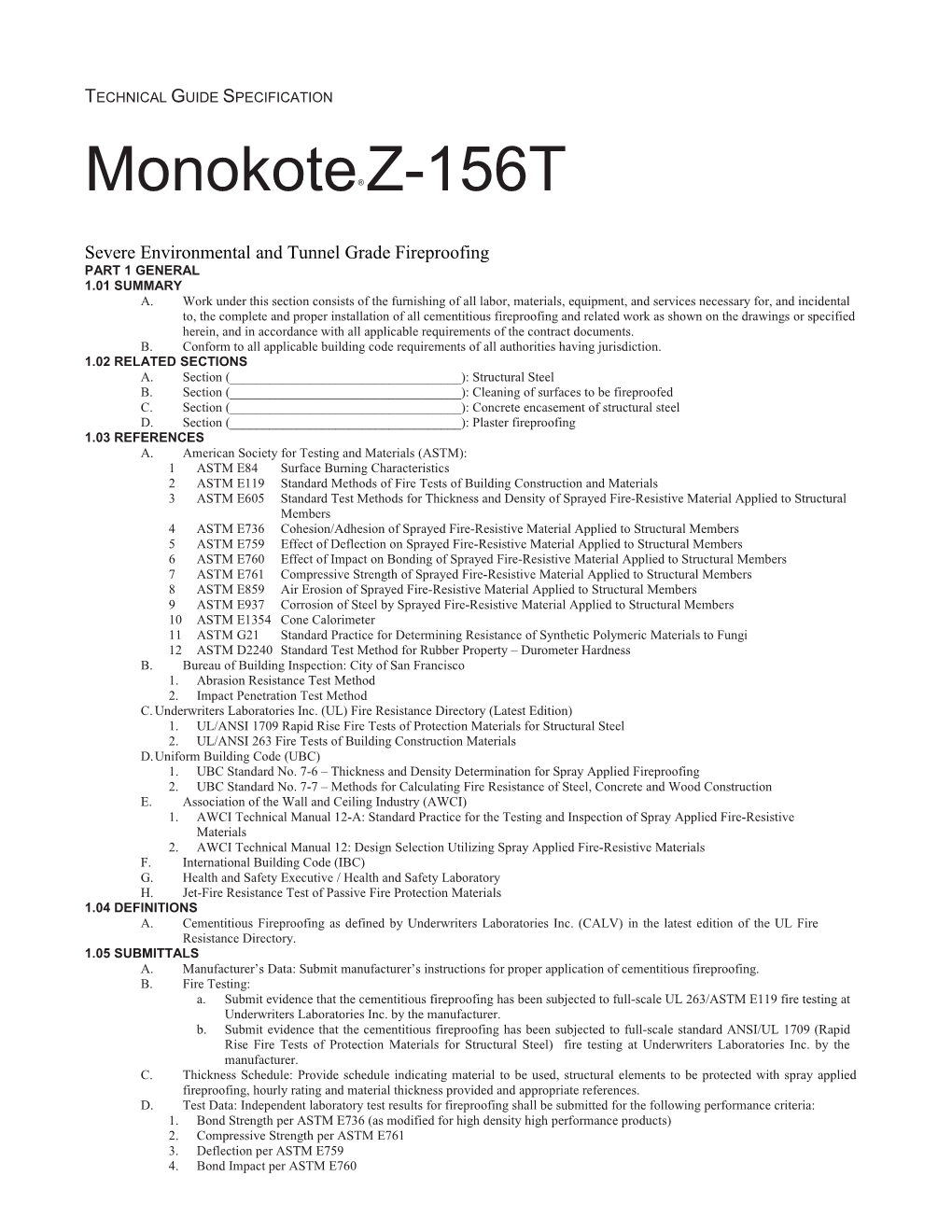 MK-511 MK 6/HY & 6S Guide Specs Fireproofing Guide Specs.Pdf