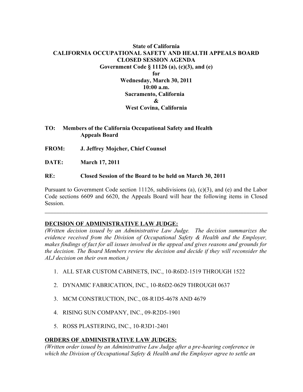 California Occupational Safety & Health Appeals Board s5