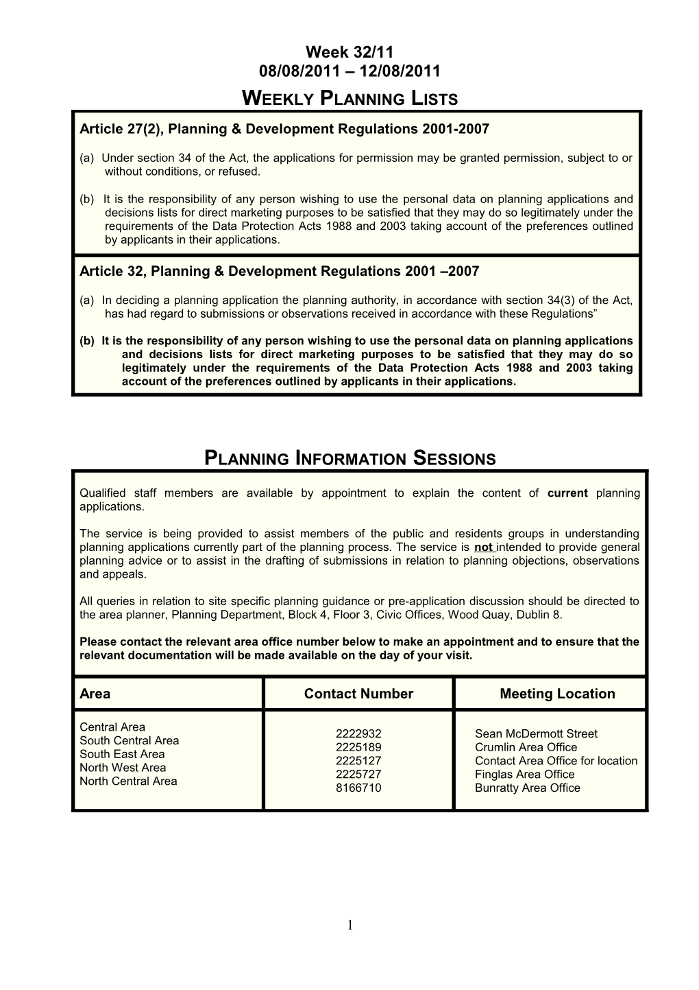 Article 27(2), Planning & Development Regulations 2001-2007 s6