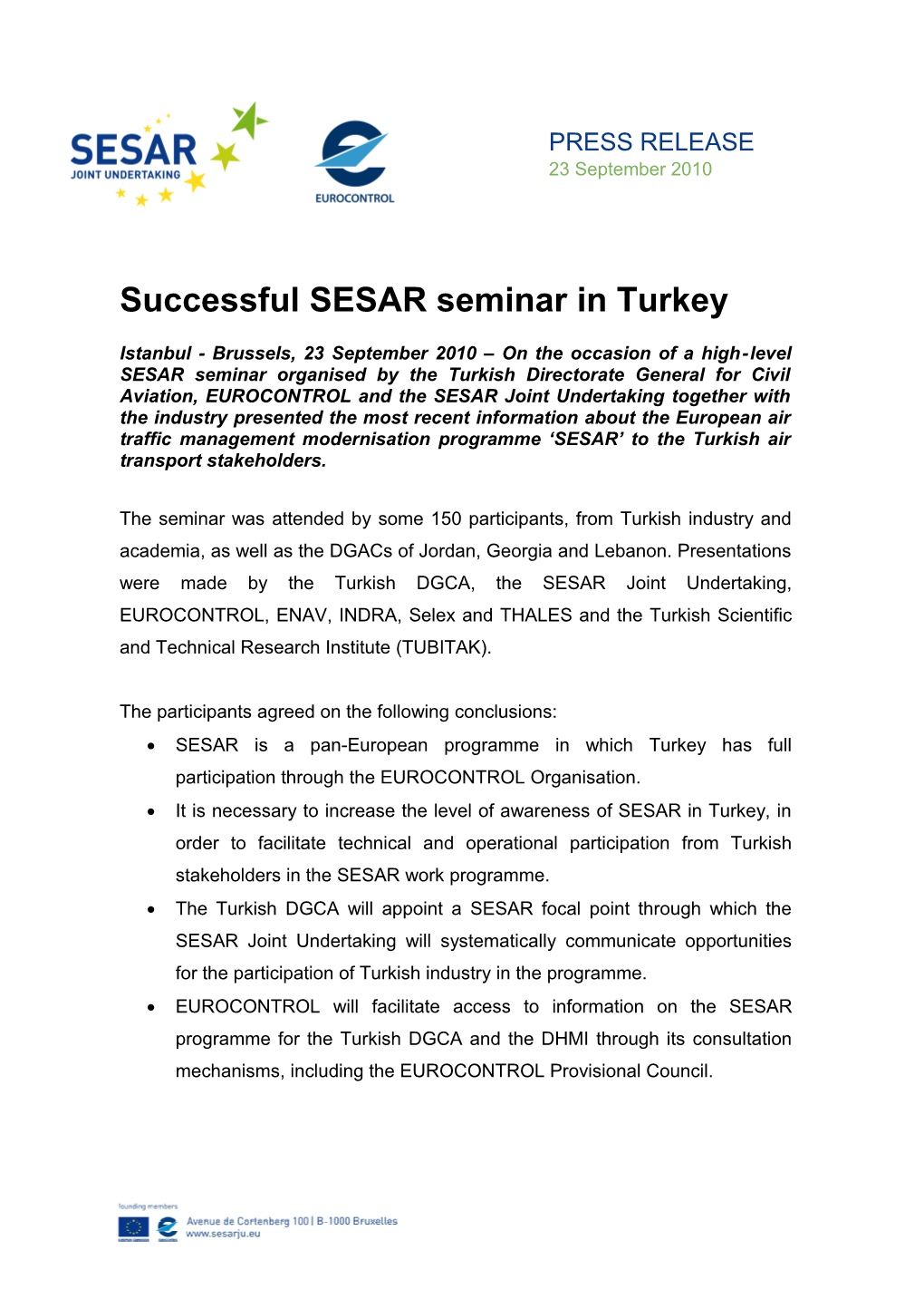 Successful SESAR Seminar in Turkey