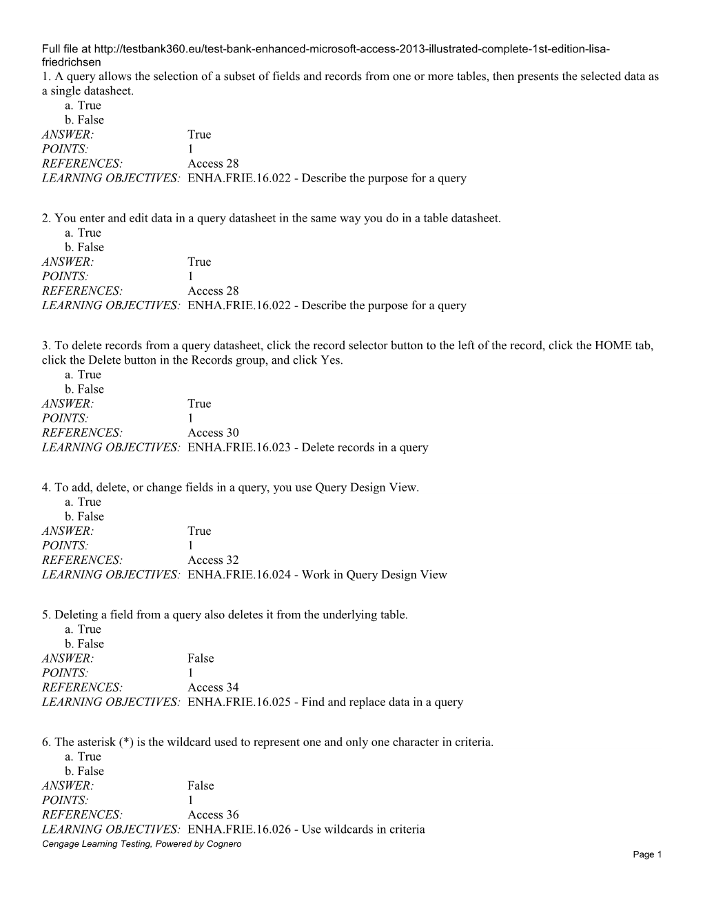 Access 2013 Unit B: Building and Using Queries