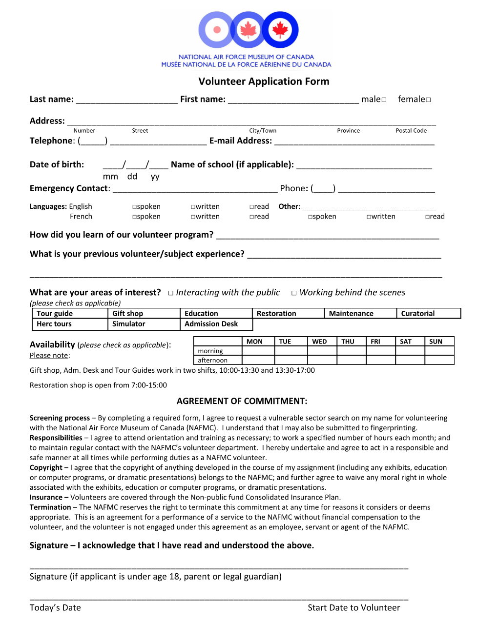 Volunteer Application Form s4