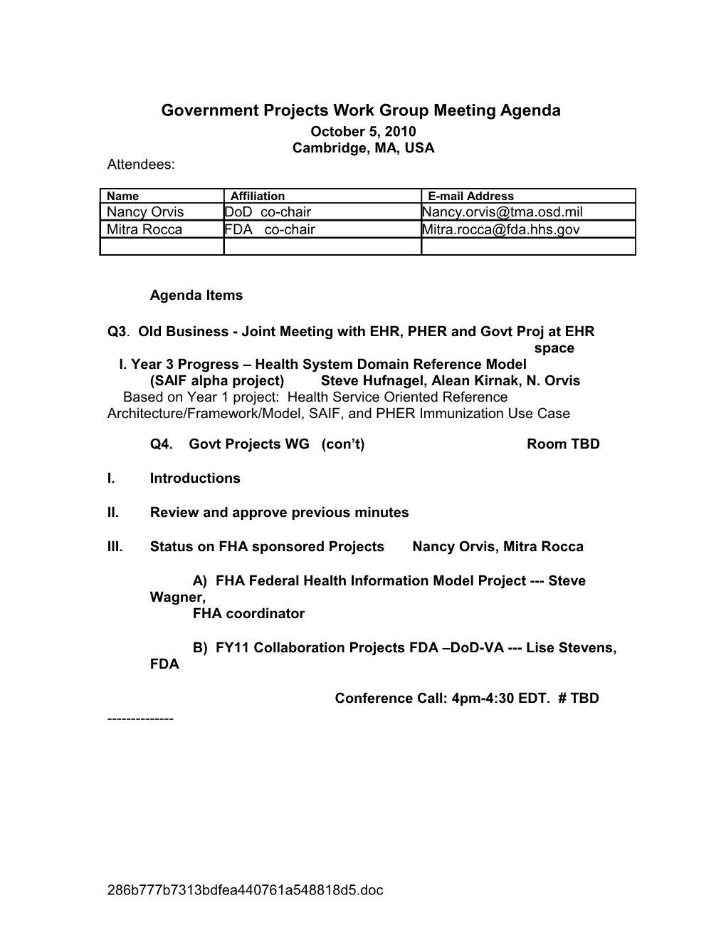 Government Projects SIG Meeting Minutes (Heading 1)