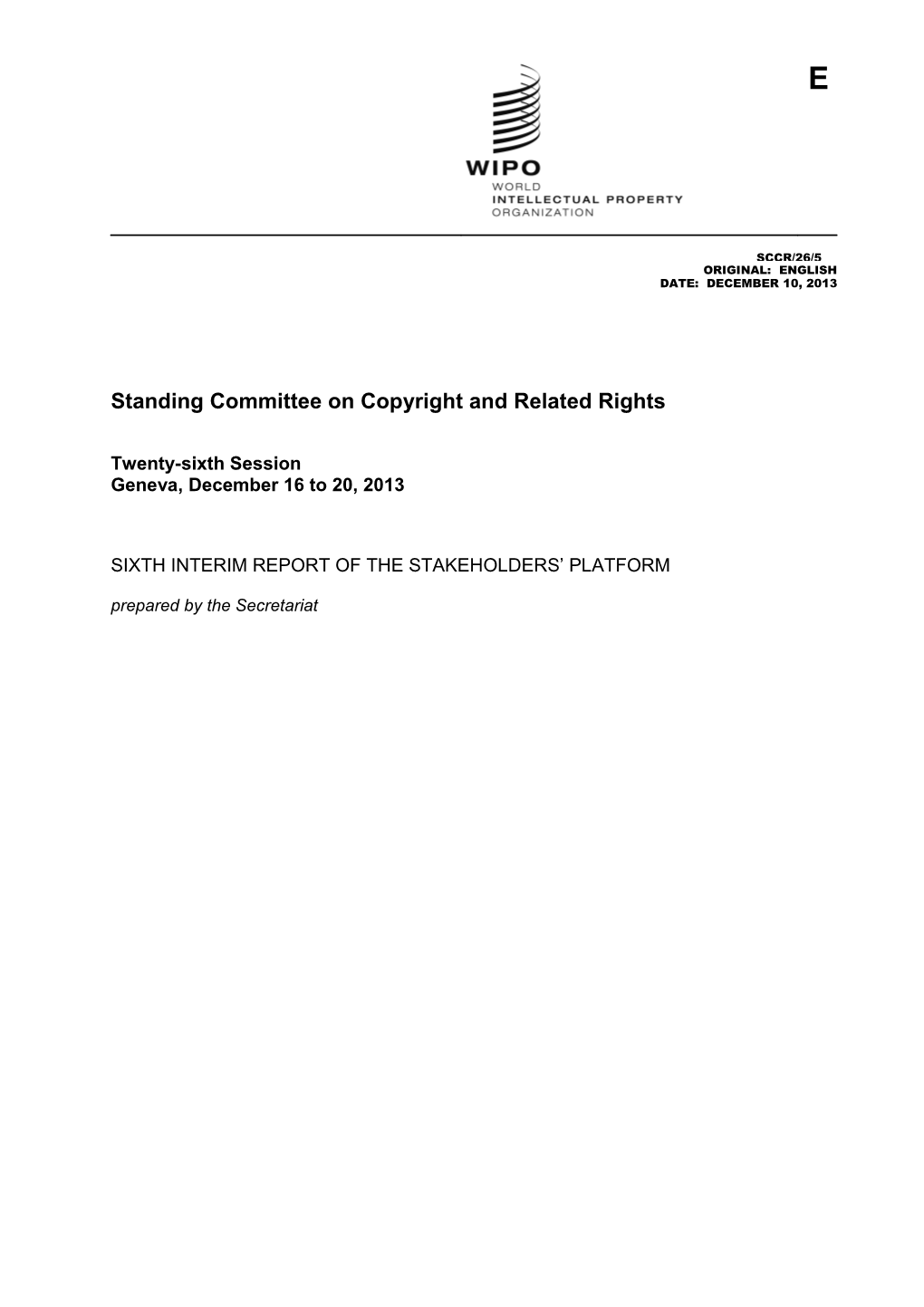 Standing Committee on Copyright and Related Rights