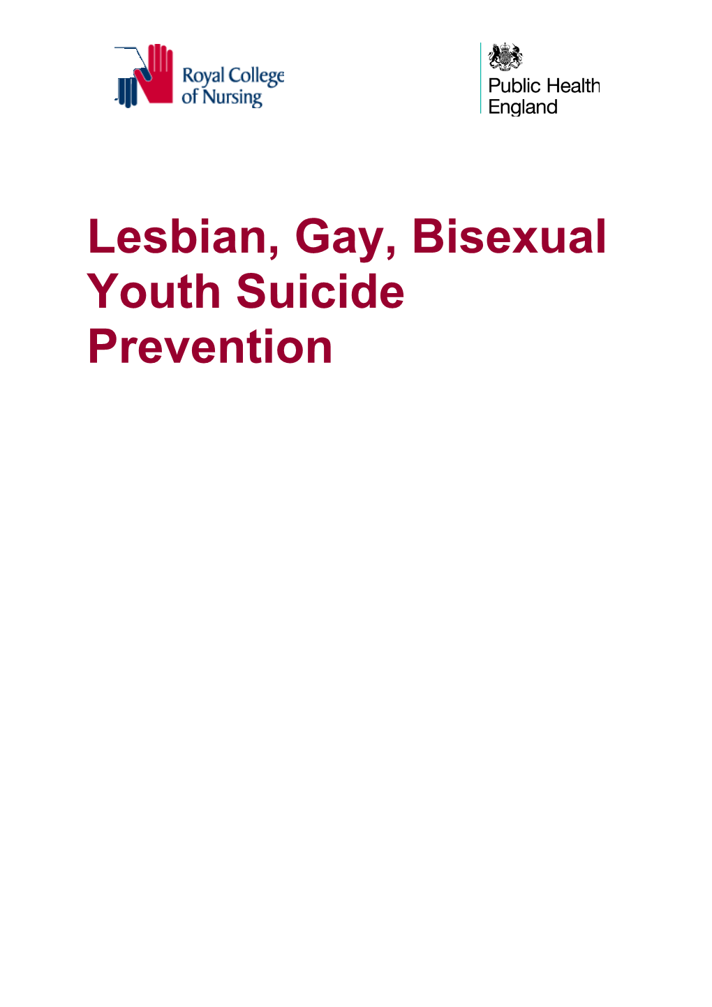 Lesbian, Gay, Bisexual Youth Suicide Prevention