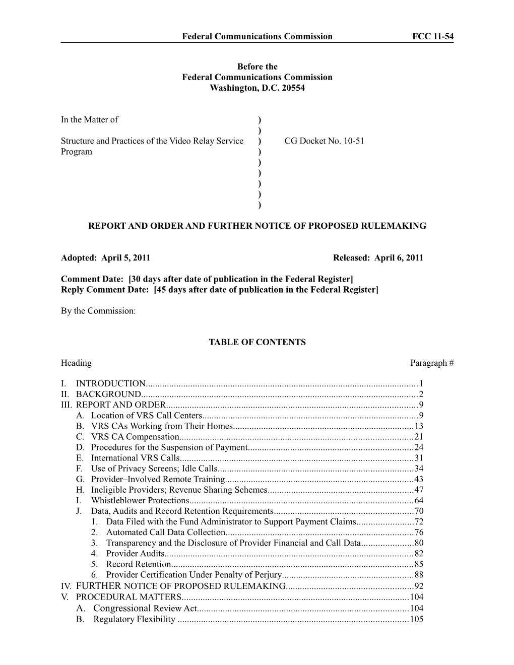 Report and Order and Further Notice of Proposed Rulemaking s1