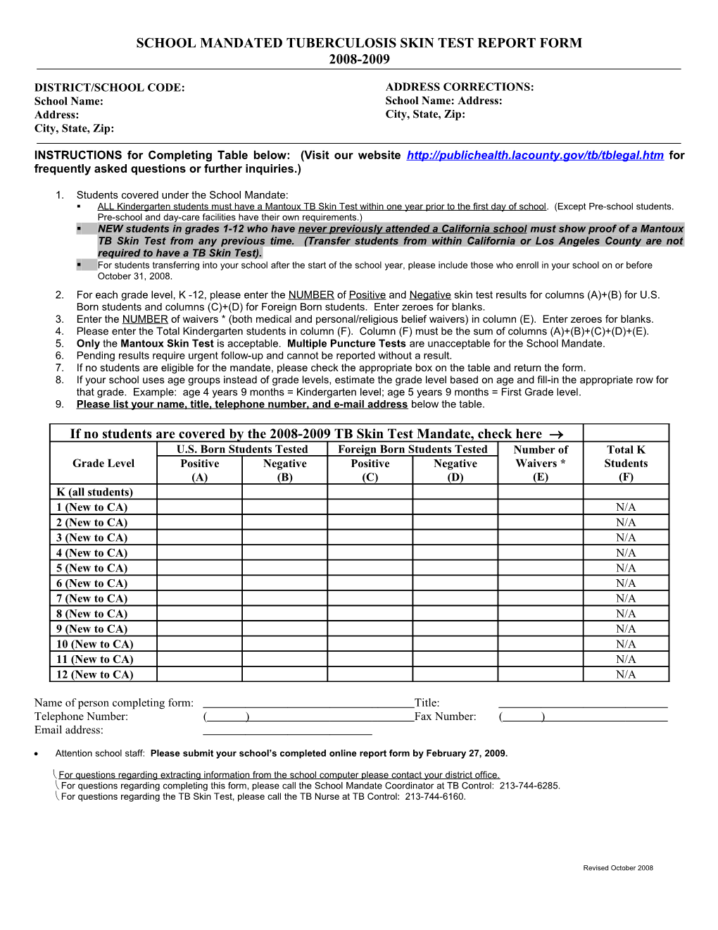 District/School Code