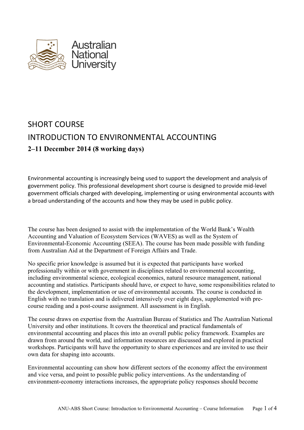 Introduction to Environmental Accounting