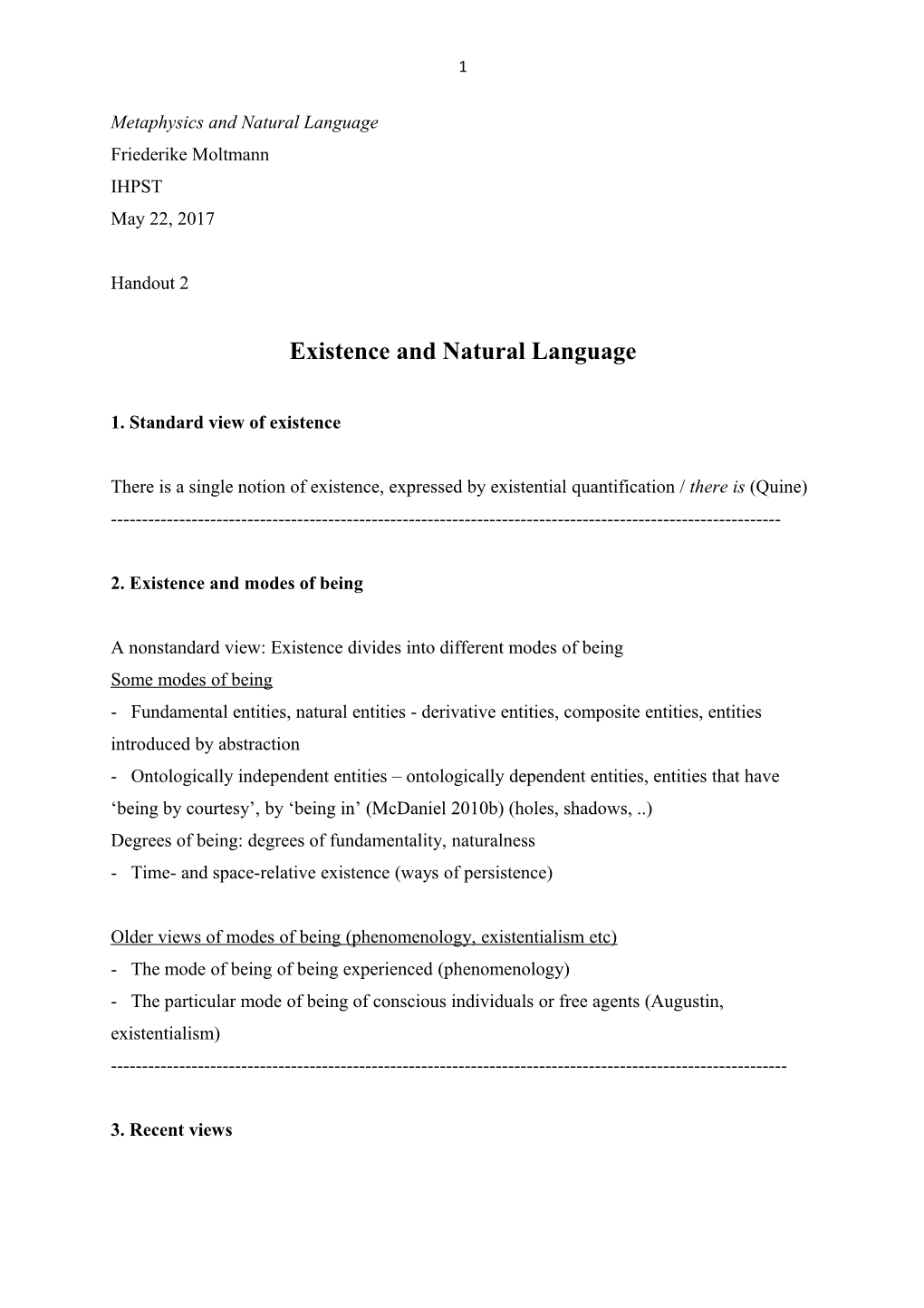 Metaphysics and Natural Language