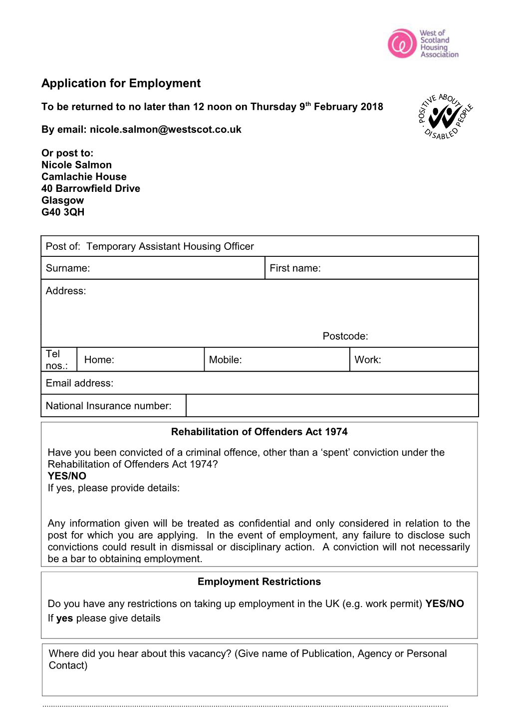 Application for Employment s102