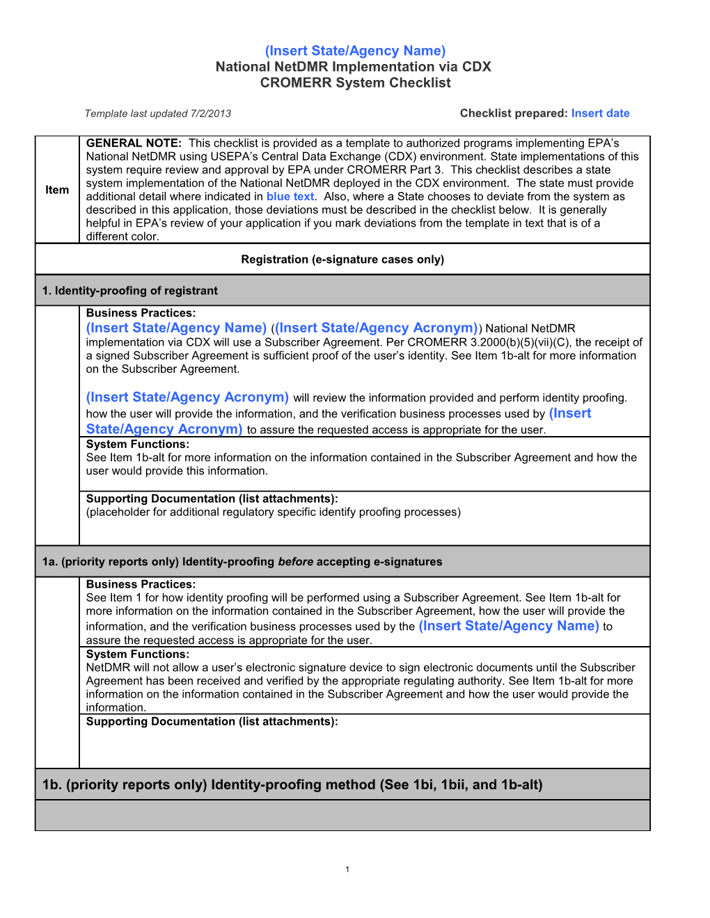 CROMERR System Checklist