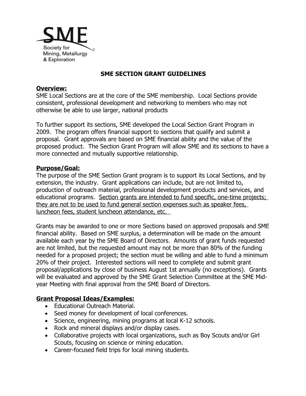 Sme Section Grant Application Form