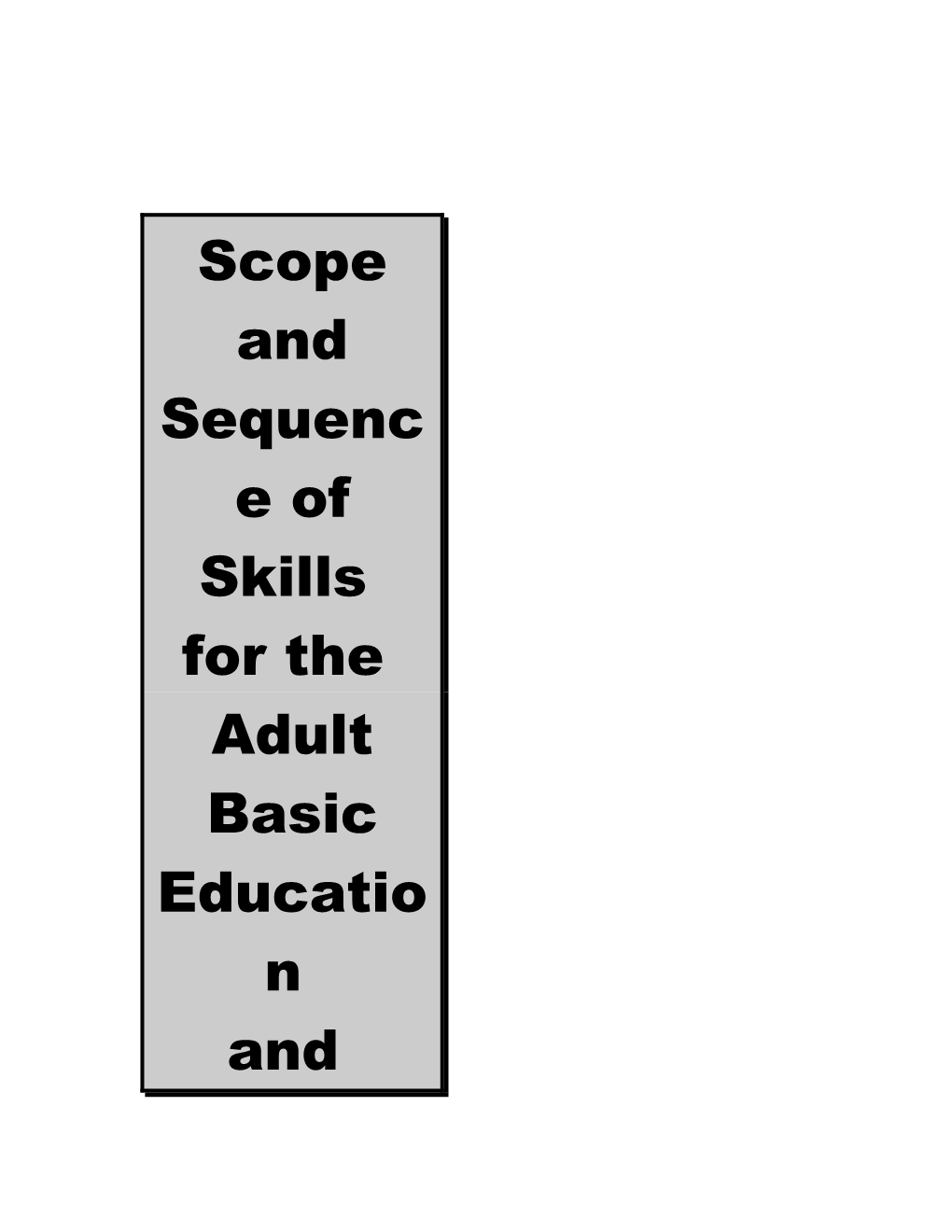 Scope and Sequence of Skills
