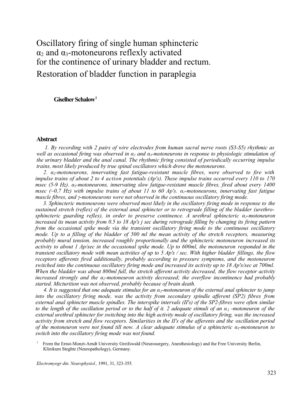 Oscillatory Firing of Single Human Sphincteric