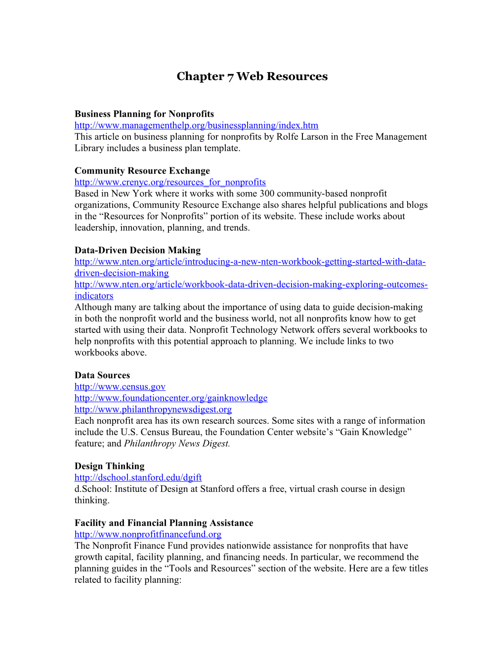 Business Planning for Nonprofits