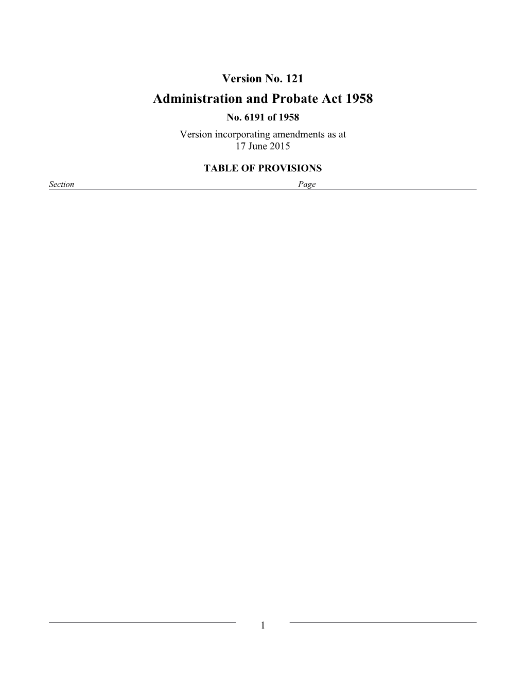 Administration and Probate Act 1958