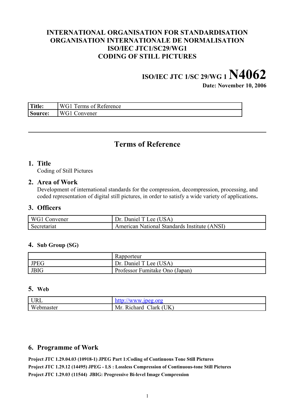 International Organisation for Standardisation s6