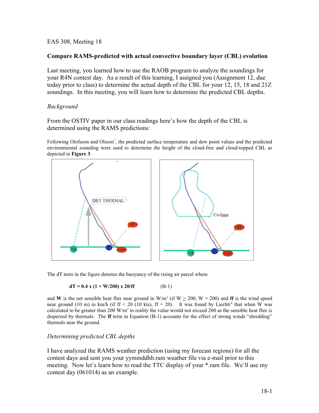 Compare RAMS-Predicted with Actual Convective Boundary Layer (CBL) Evolution