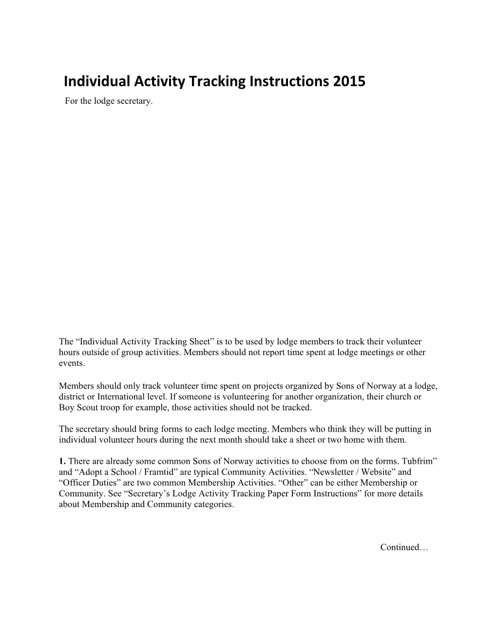 Individual Activity Tracking Instructions 2015