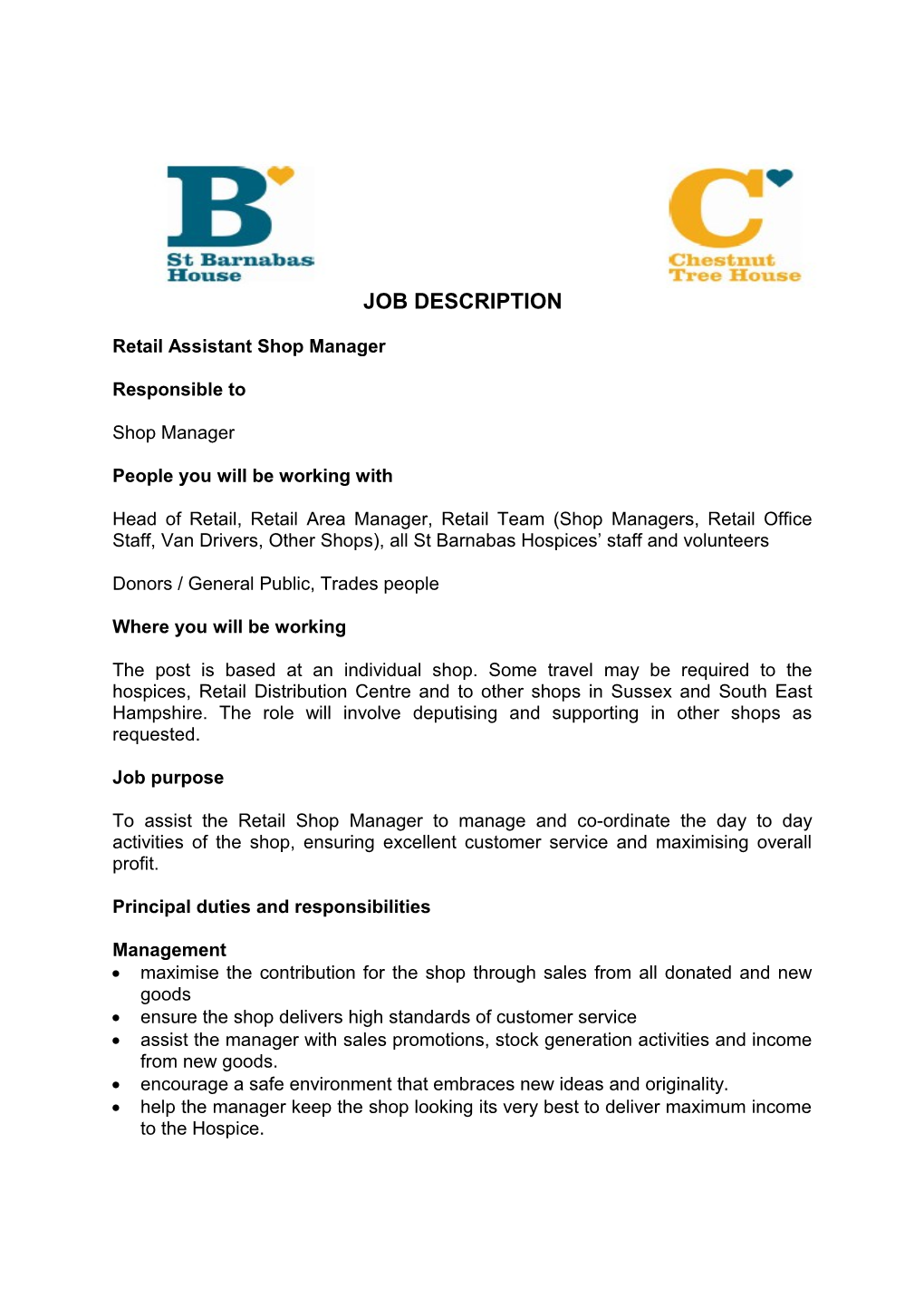 Retail Assistant Shop Manager